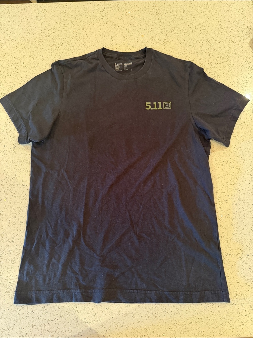 5.11 Tactical Men's Black Tee with Olive Logo Medium